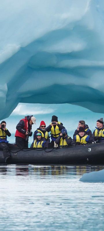 antarctica zodiac cruise scultped iceberg ae