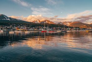 argentina ushuaia harbour sunset istk