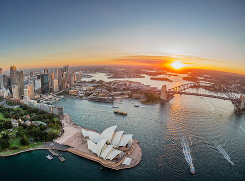 australia new south wales sydney harbour sunset dnsw