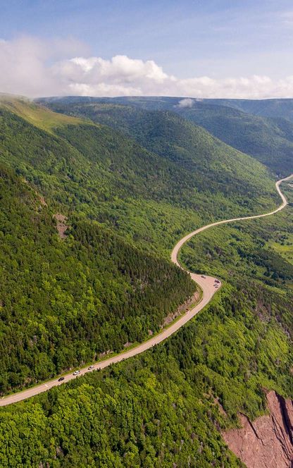 canada aerial view of cabot trail tb