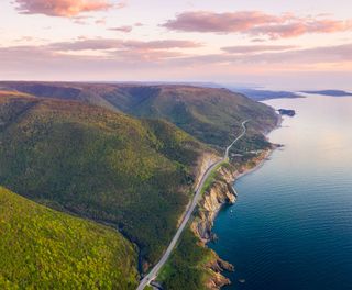 canada nova scotia cabot trail aerial view istk