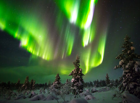 finland lapland aurora over saariselka region istk