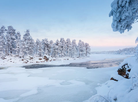 finnish lapland juutua river winter whj