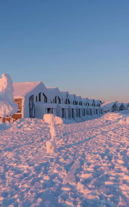 finnish lapland star arctic hotel exterior dusk