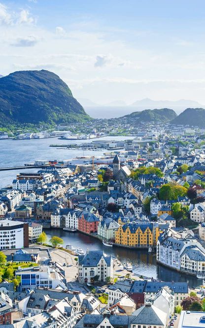 fjord norway alesund aerial view istk