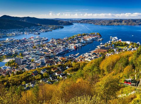 fjord norway view over bergen from mt floyen vfn