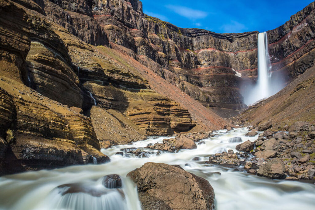 iceland east hengifoss waterfall