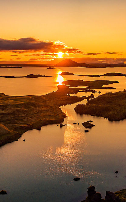 iceland north east myvatn kalfastrond sunset rth