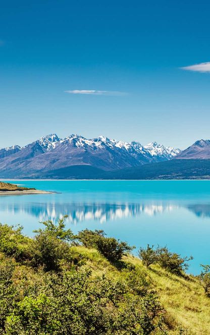 new zealand lake pukaki mt cook glacier istk