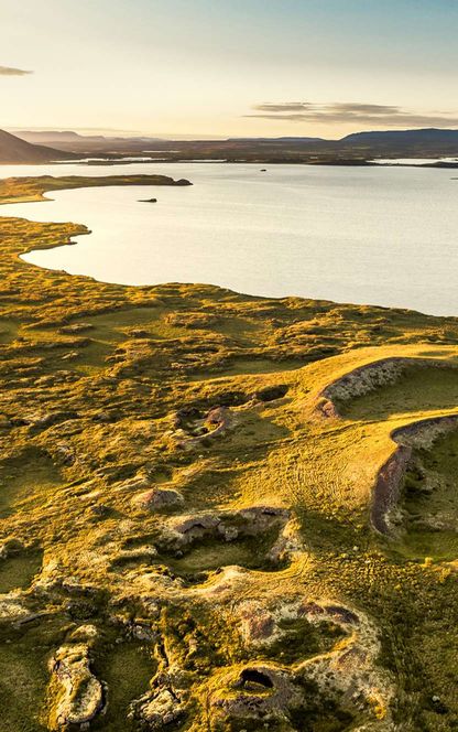 north iceland view over lake myvatn summer rth