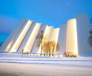 northern norway tromso arctic cathedral night istk