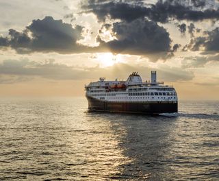 norway havila castor sailing at sunset