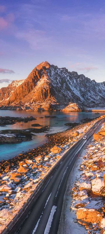 norway lofoten winter road istk m