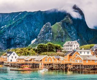 norway sakrisoy village reinefjord lofoten istk