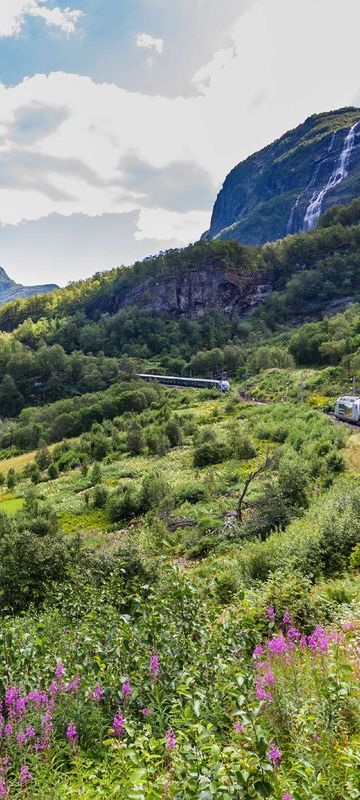 norway view over valley from flamsbana train istk