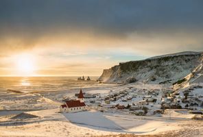 south iceland vik village near reynisfjara coast istk