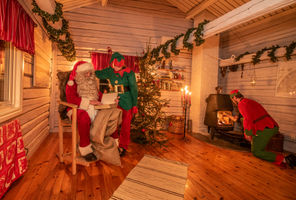 swedish lapland santa claus with his elves gar