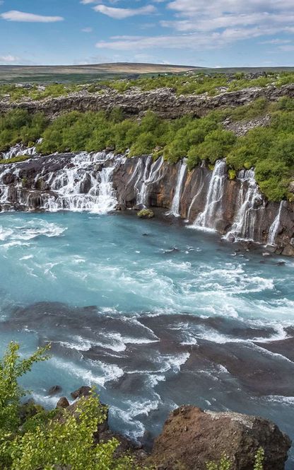 west iceland hraunfossar view rth